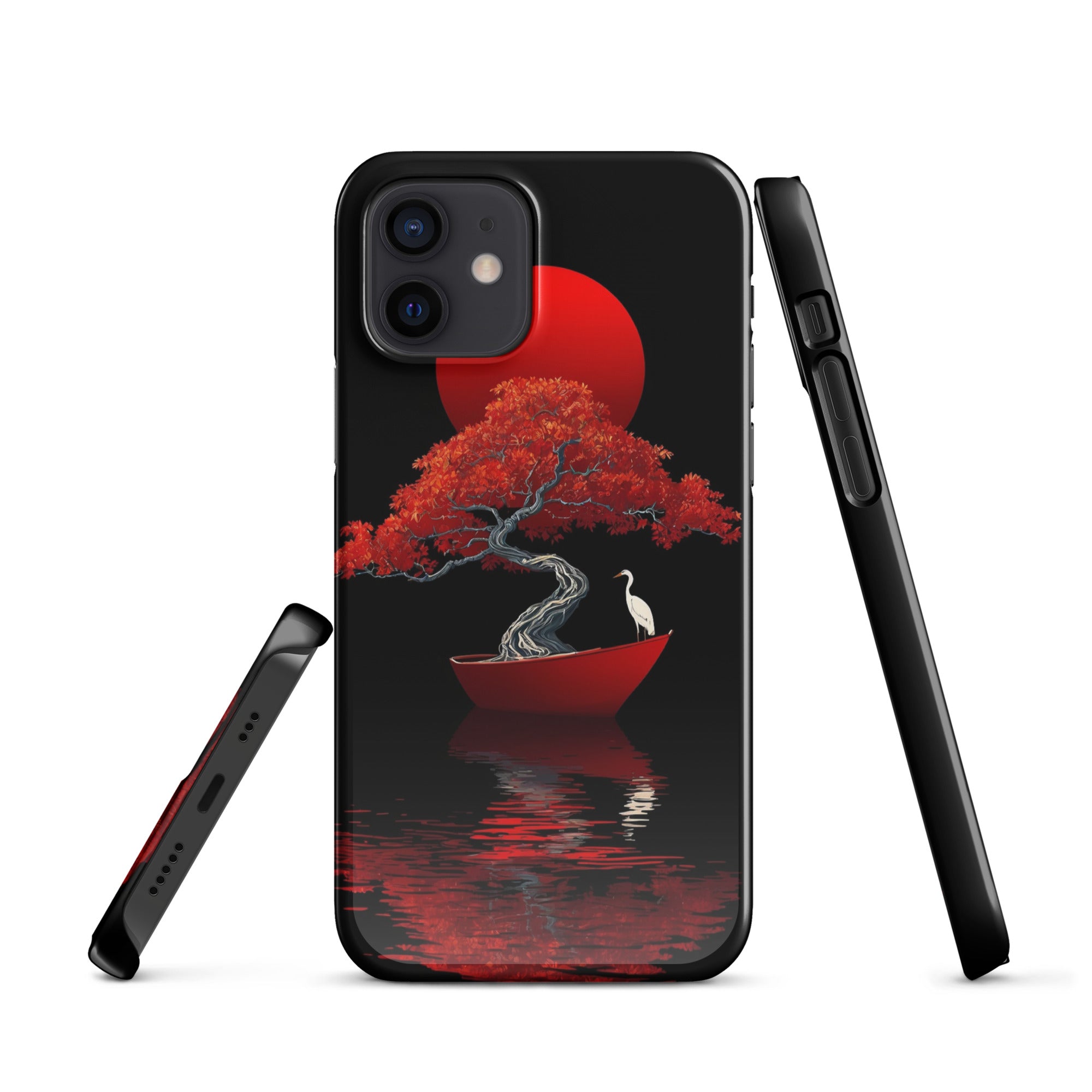 Cover iPhone Resistente – Compatibile con Ricarica Wireless – Design L’Albero del Sole Rosso-Biiply