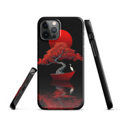 Cover iPhone Resistente – Compatibile con Ricarica Wireless – Design L’Albero del Sole Rosso-Biiply
