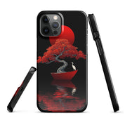 Cover iPhone Resistente – Compatibile con Ricarica Wireless – Design L’Albero del Sole Rosso-Biiply