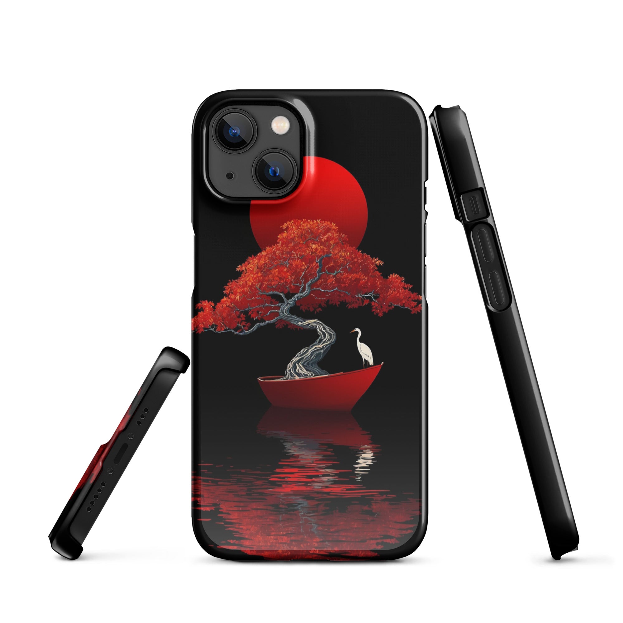 Cover iPhone Resistente – Compatibile con Ricarica Wireless – Design L’Albero del Sole Rosso-Biiply