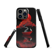 Cover iPhone Resistente – Compatibile con Ricarica Wireless – Design L’Albero del Sole Rosso-Biiply