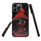 Cover iPhone Resistente – Compatibile con Ricarica Wireless – Design L’Albero del Sole Rosso-Biiply