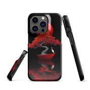 Cover iPhone Resistente – Compatibile con Ricarica Wireless – Design L’Albero del Sole Rosso-Biiply
