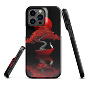 Cover iPhone Resistente – Compatibile con Ricarica Wireless – Design L’Albero del Sole Rosso-Biiply