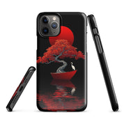 Cover iPhone Resistente – Compatibile con Ricarica Wireless – Design L’Albero del Sole Rosso-Biiply
