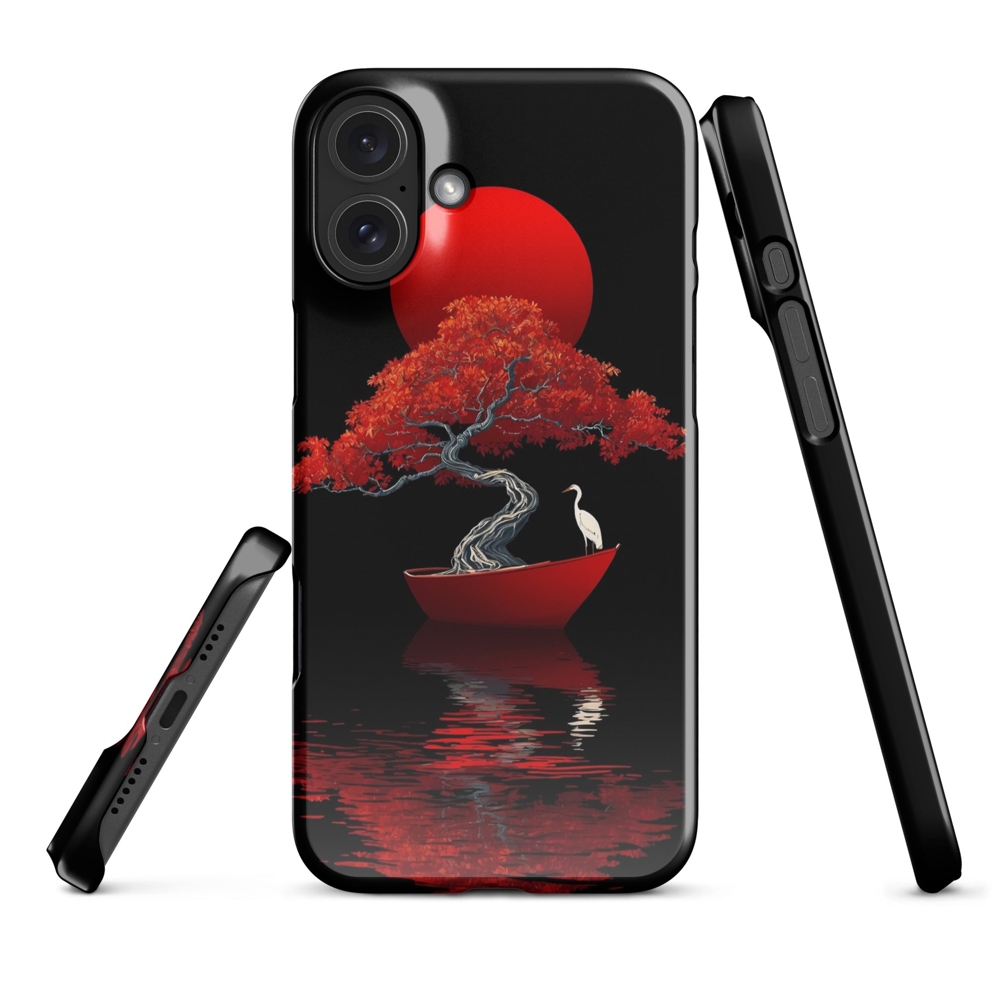 Cover iPhone Resistente – Compatibile con Ricarica Wireless – Design L’Albero del Sole Rosso-Biiply