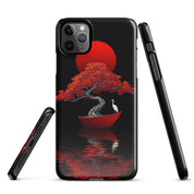 Cover iPhone Resistente – Compatibile con Ricarica Wireless – Design L’Albero del Sole Rosso-Biiply