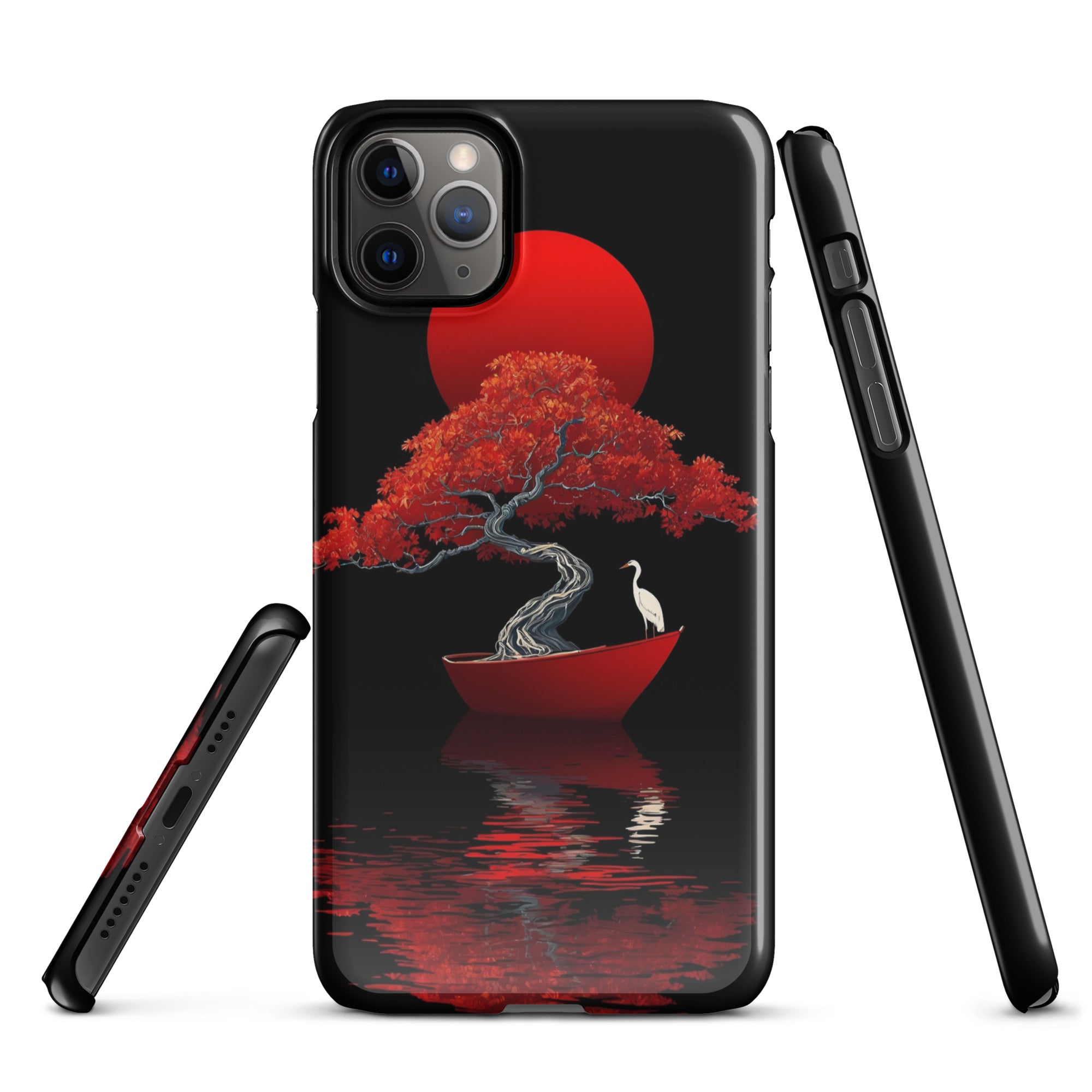 Cover iPhone Resistente – Compatibile con Ricarica Wireless – Design L’Albero del Sole Rosso-Biiply