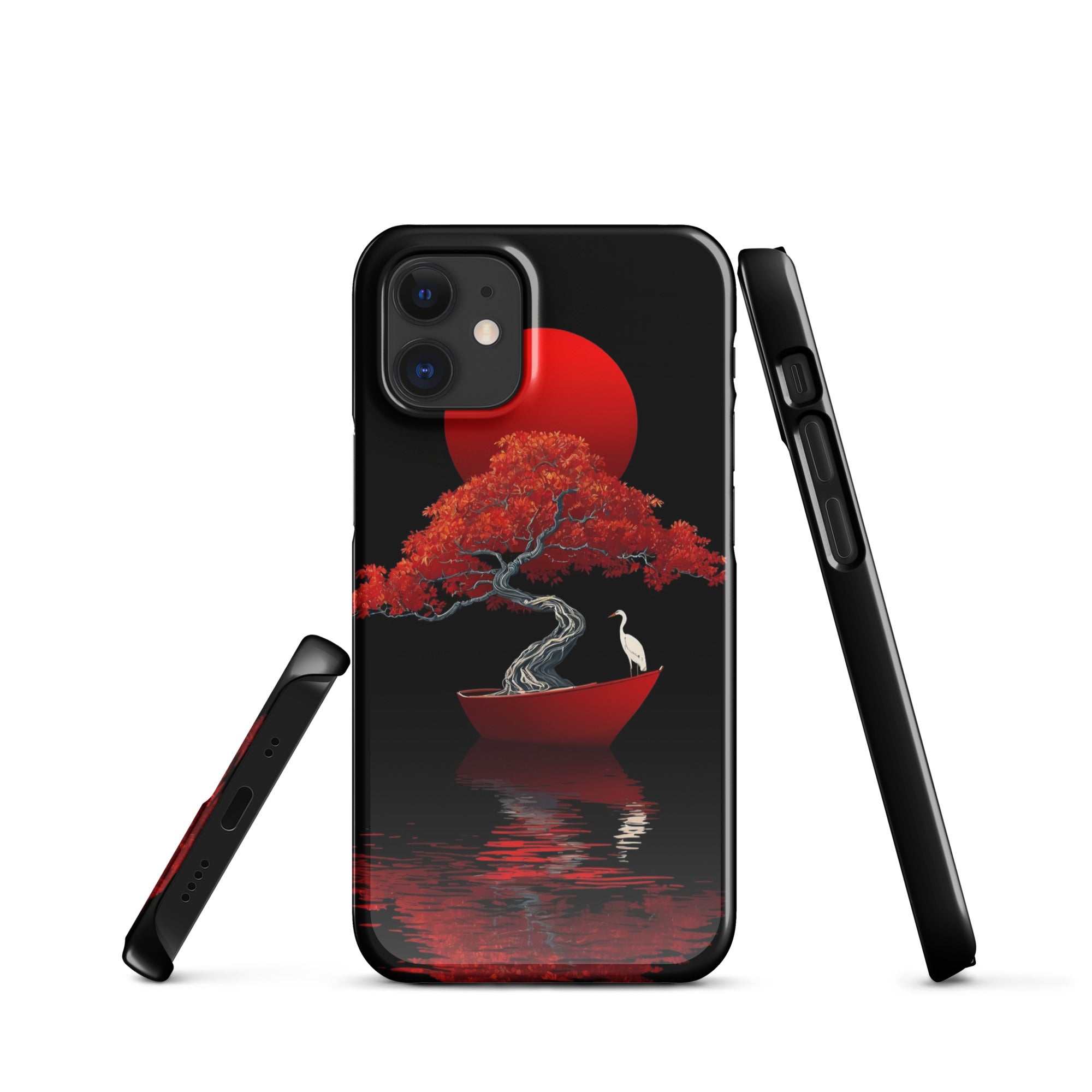 Cover iPhone Resistente – Compatibile con Ricarica Wireless – Design L’Albero del Sole Rosso-Biiply