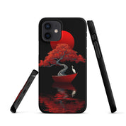 Cover iPhone Resistente – Compatibile con Ricarica Wireless – Design L’Albero del Sole Rosso-Biiply