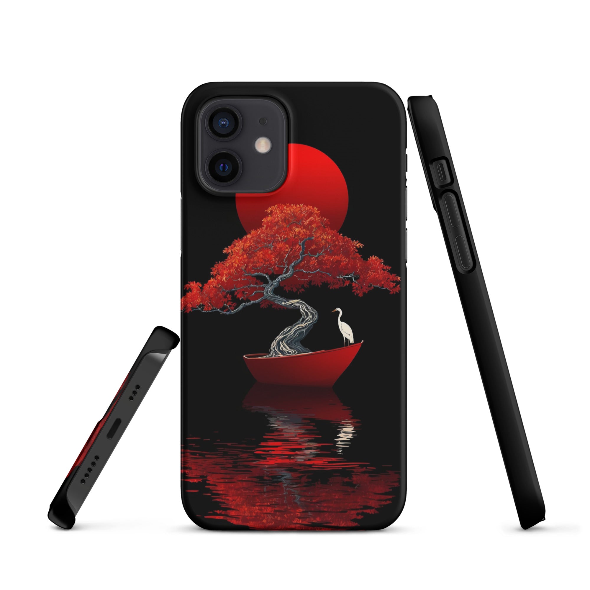 Cover iPhone Resistente – Compatibile con Ricarica Wireless – Design L’Albero del Sole Rosso-Biiply