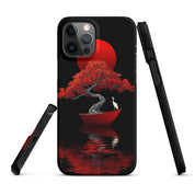 Cover iPhone Resistente – Compatibile con Ricarica Wireless – Design L’Albero del Sole Rosso-Biiply