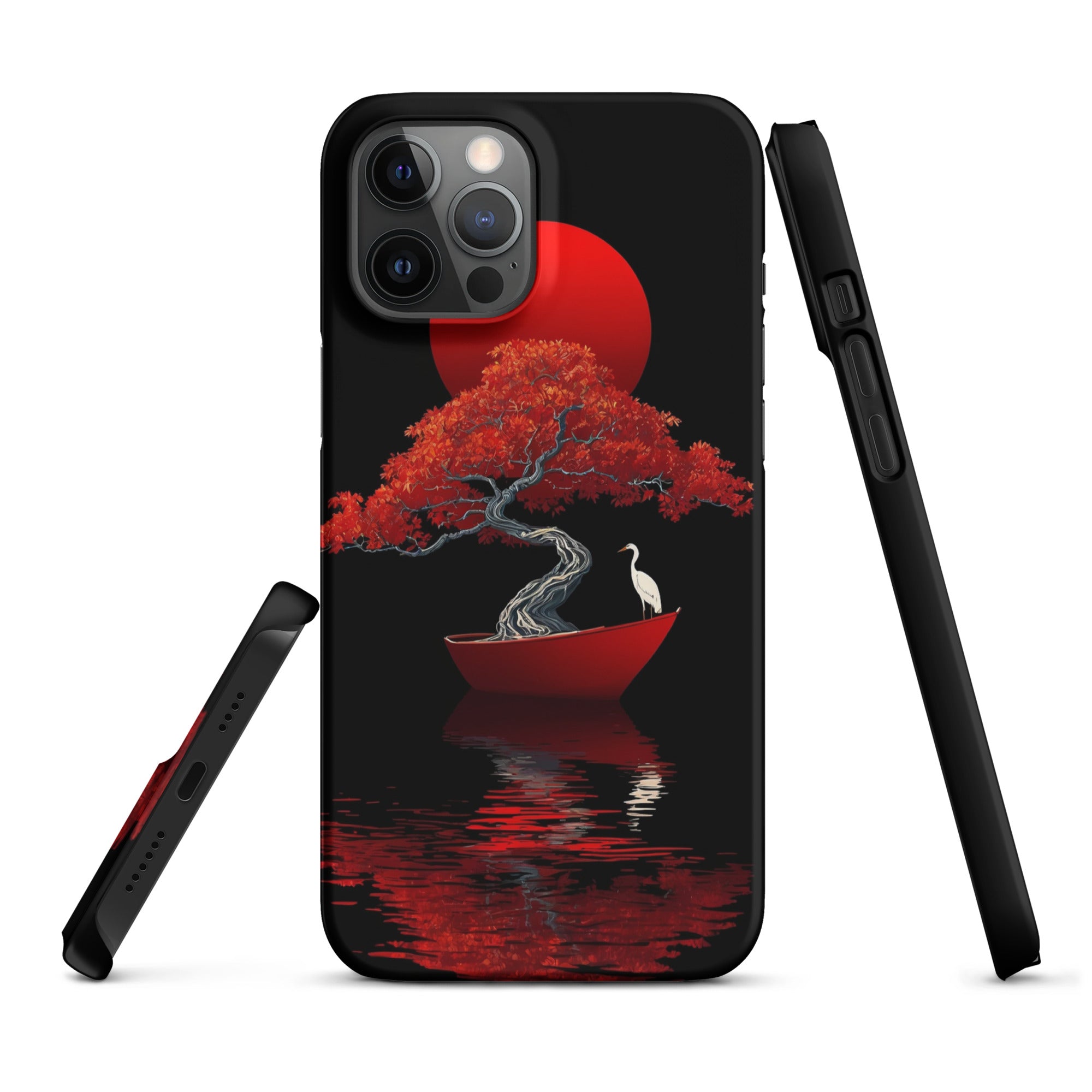 Cover iPhone Resistente – Compatibile con Ricarica Wireless – Design L’Albero del Sole Rosso-Biiply