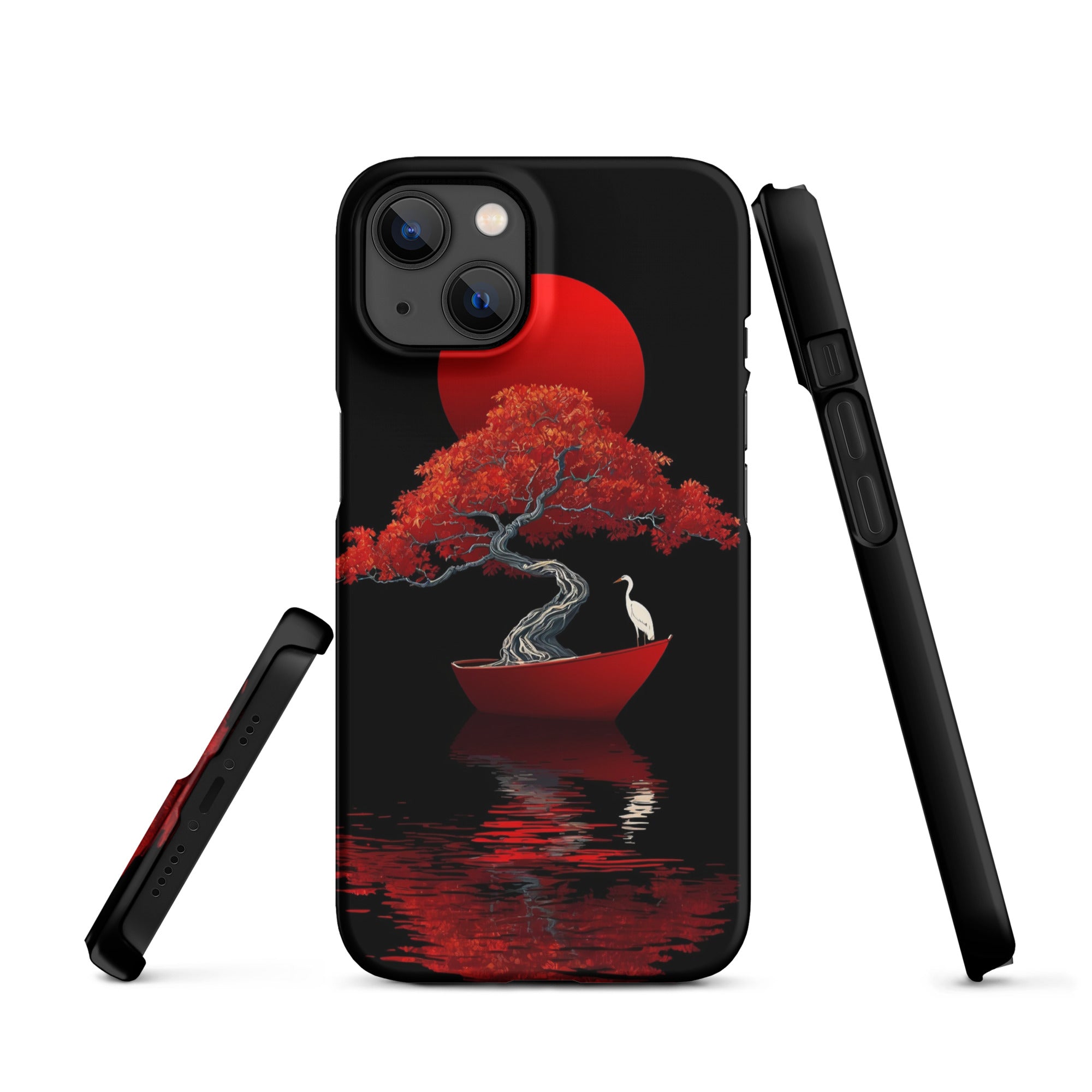 Cover iPhone Resistente – Compatibile con Ricarica Wireless – Design L’Albero del Sole Rosso-Biiply