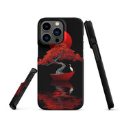 Cover iPhone Resistente – Compatibile con Ricarica Wireless – Design L’Albero del Sole Rosso-Biiply