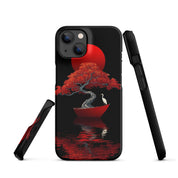 Cover iPhone Resistente – Compatibile con Ricarica Wireless – Design L’Albero del Sole Rosso-Biiply