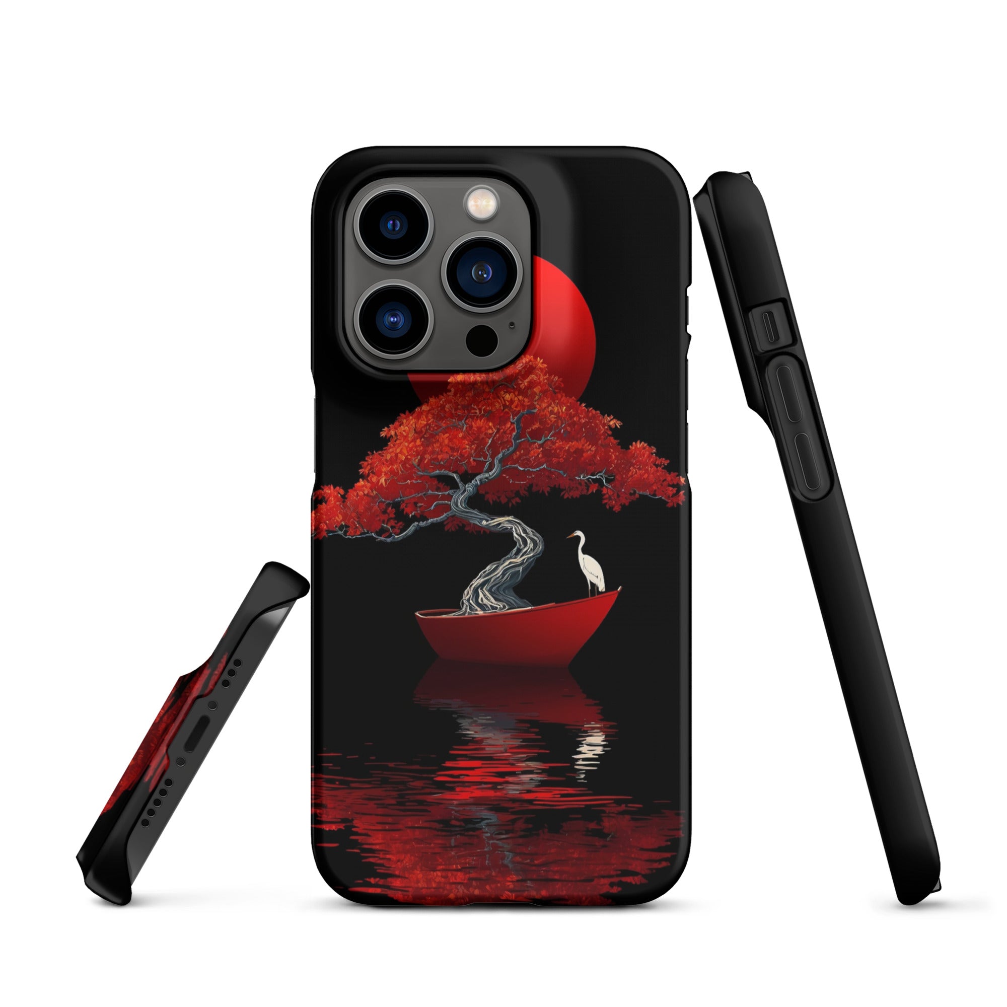 Cover iPhone Resistente – Compatibile con Ricarica Wireless – Design L’Albero del Sole Rosso-Biiply