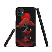 Cover iPhone Resistente – Compatibile con Ricarica Wireless – Design L’Albero del Sole Rosso-Biiply