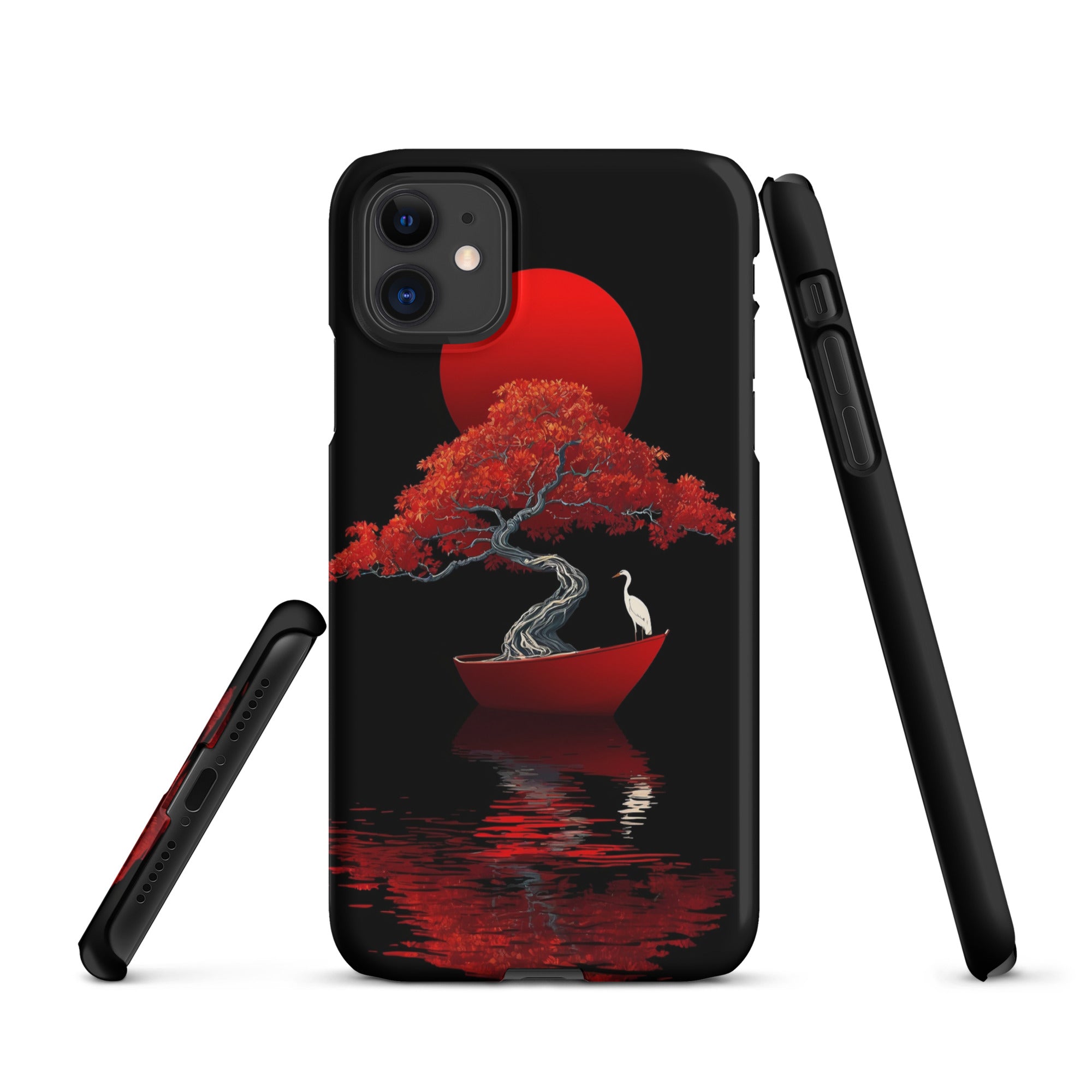 Cover iPhone Resistente – Compatibile con Ricarica Wireless – Design L’Albero del Sole Rosso-Biiply