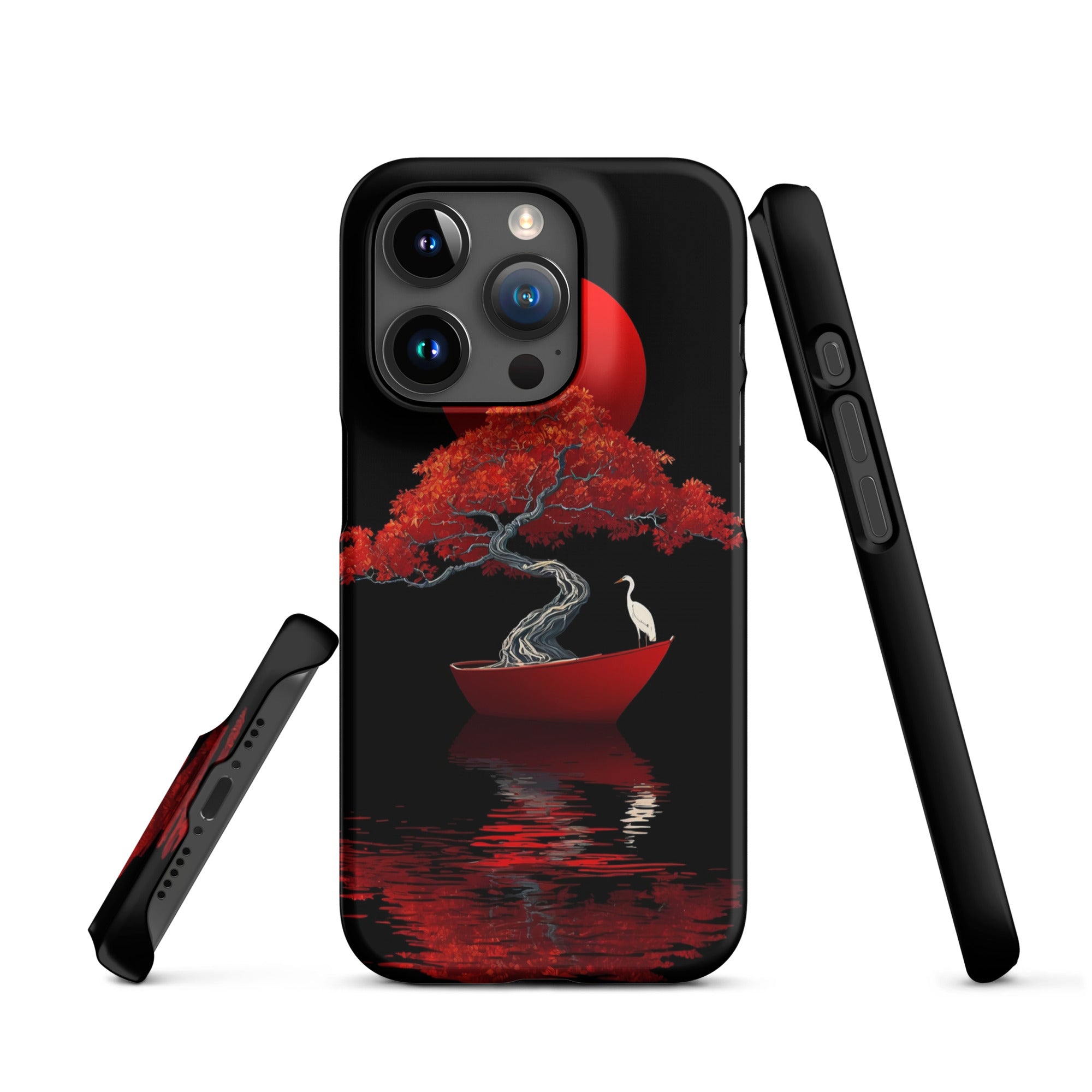 Cover iPhone Resistente – Compatibile con Ricarica Wireless – Design L’Albero del Sole Rosso-Biiply