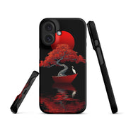 Cover iPhone Resistente – Compatibile con Ricarica Wireless – Design L’Albero del Sole Rosso-Biiply