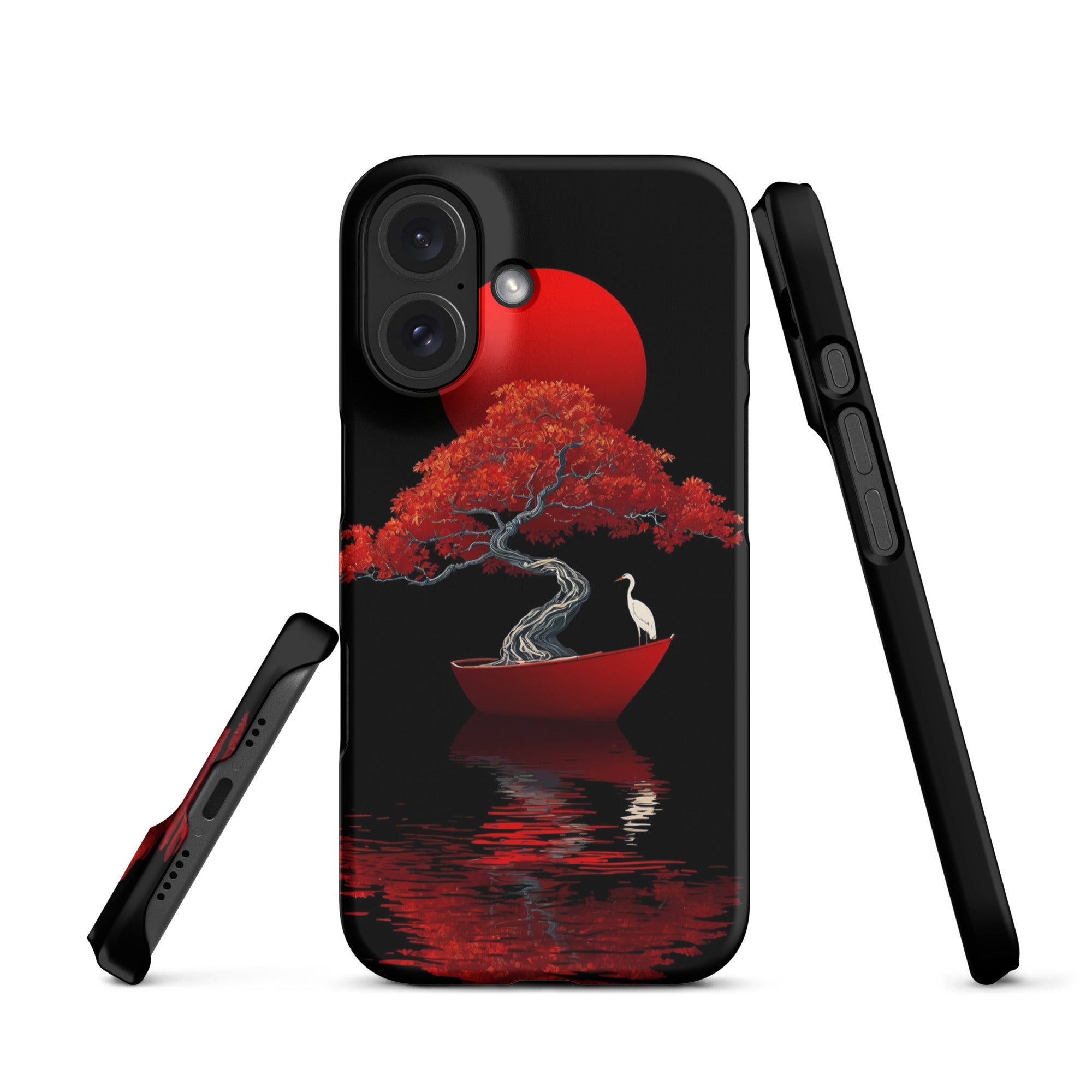 Cover iPhone Resistente – Compatibile con Ricarica Wireless – Design L’Albero del Sole Rosso-Biiply