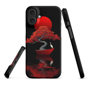 Cover iPhone Resistente – Compatibile con Ricarica Wireless – Design L’Albero del Sole Rosso-Biiply