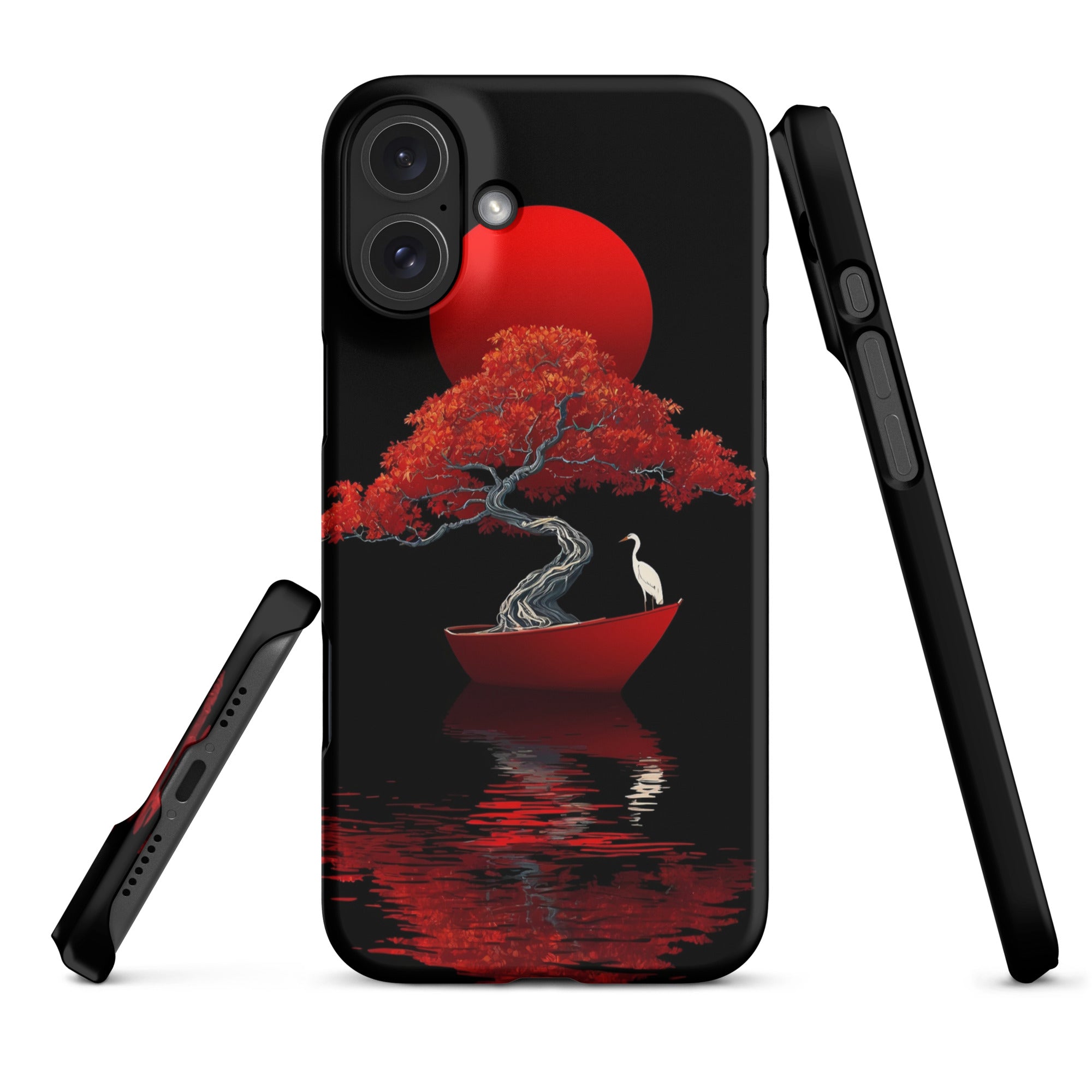 Cover iPhone Resistente – Compatibile con Ricarica Wireless – Design L’Albero del Sole Rosso-Biiply