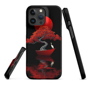 Cover iPhone Resistente – Compatibile con Ricarica Wireless – Design L’Albero del Sole Rosso-Biiply