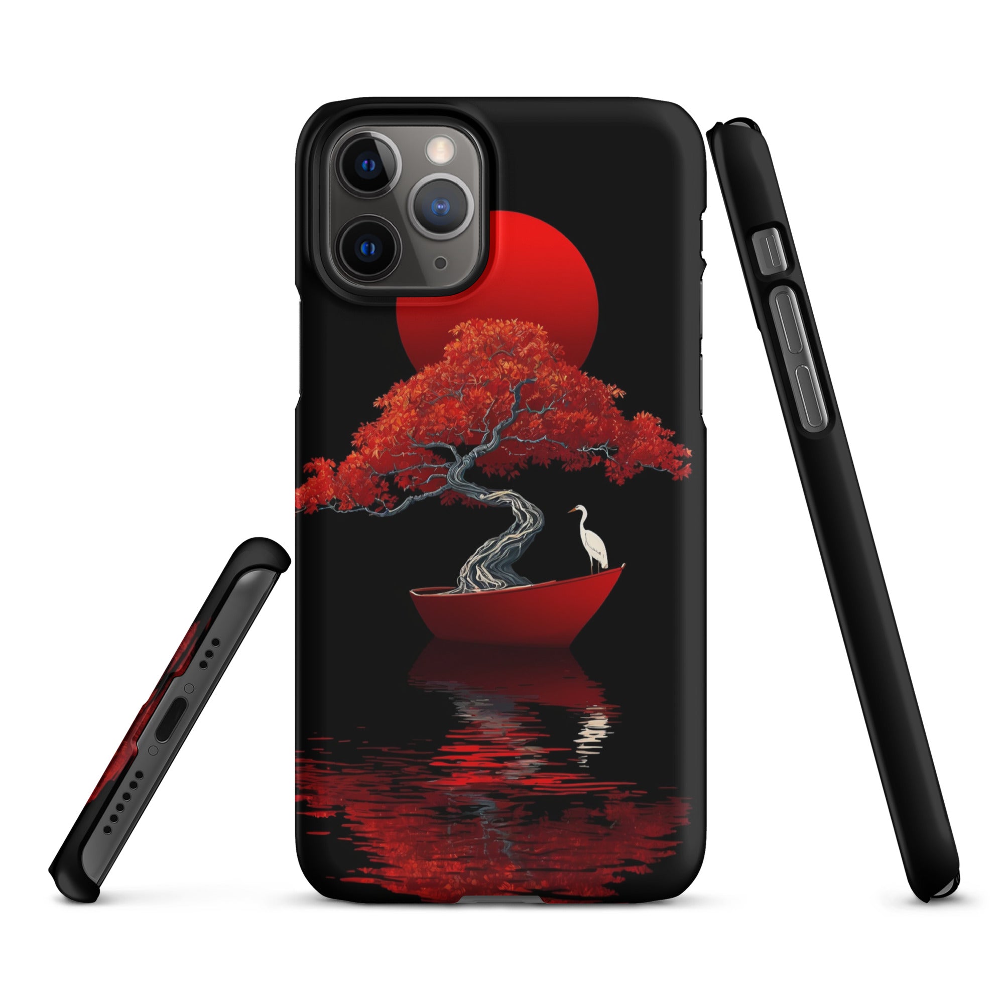Cover iPhone Resistente – Compatibile con Ricarica Wireless – Design L’Albero del Sole Rosso-Biiply