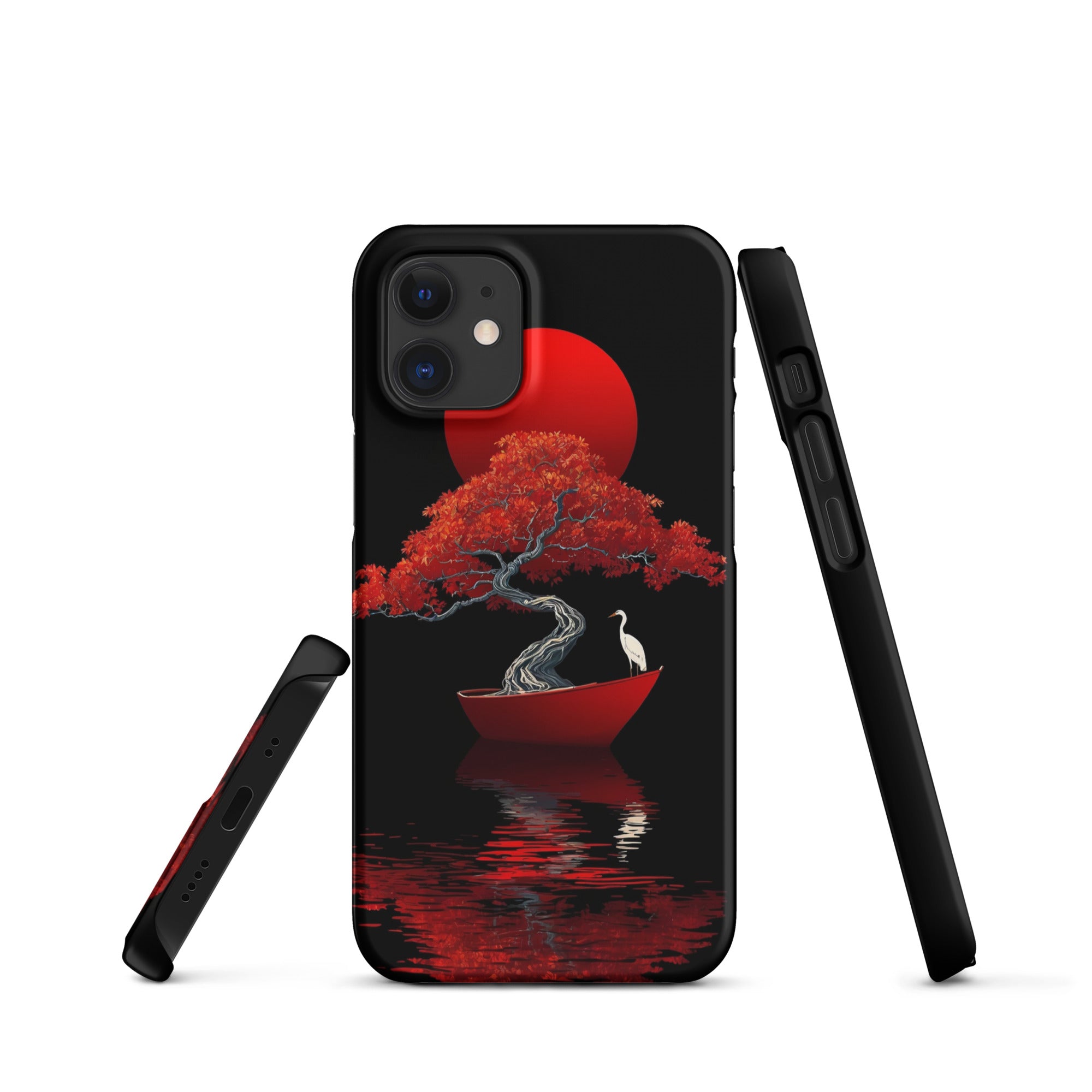 Cover iPhone Resistente – Compatibile con Ricarica Wireless – Design L’Albero del Sole Rosso-Biiply