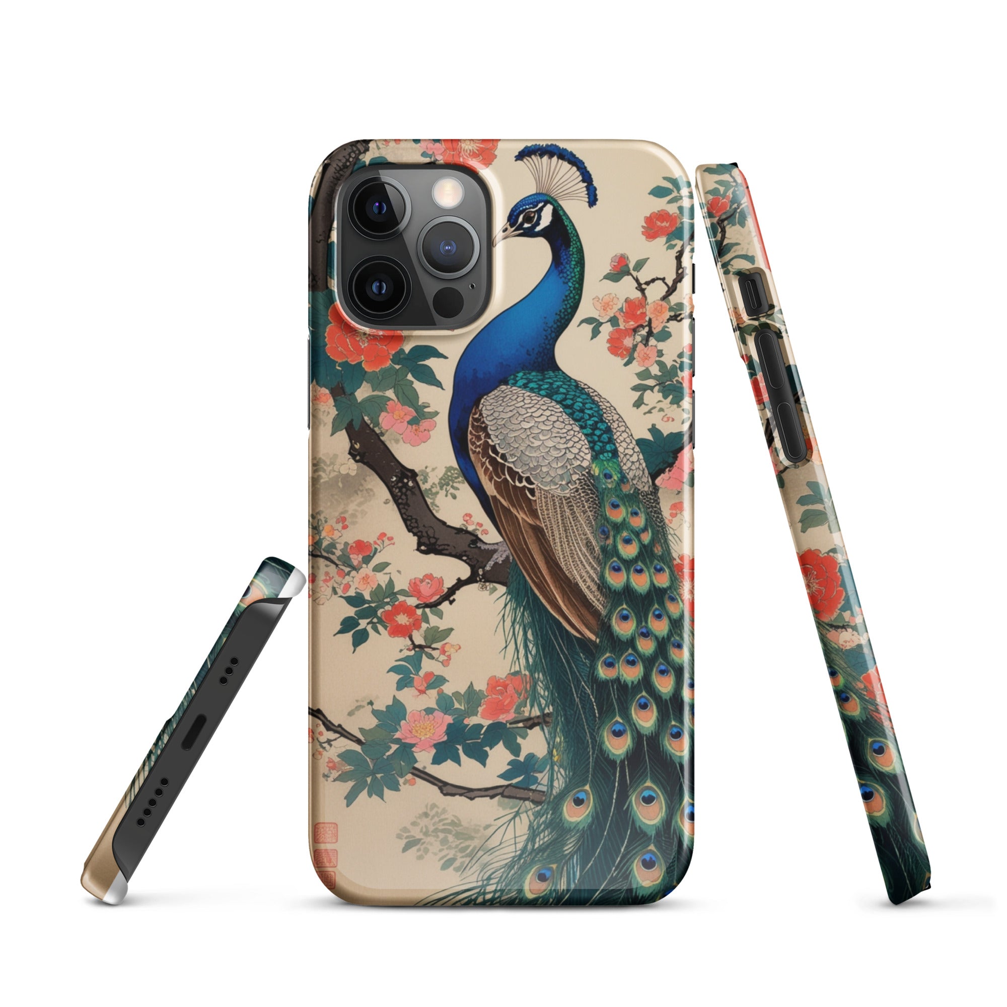 Cover iPhone Resistente – Compatibile con Ricarica Wireless – Design Pavone-Biiply