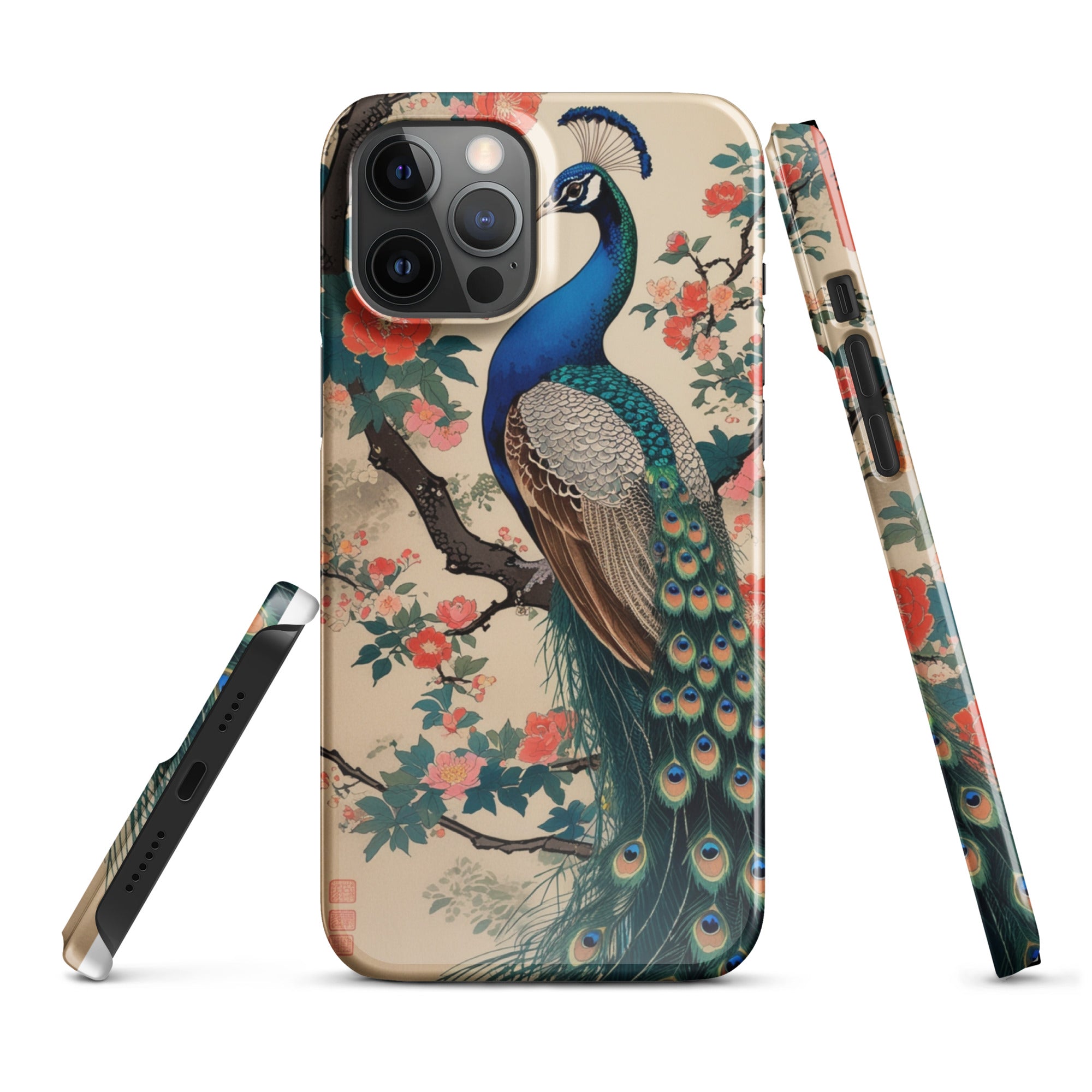 Cover iPhone Resistente – Compatibile con Ricarica Wireless – Design Pavone-Biiply