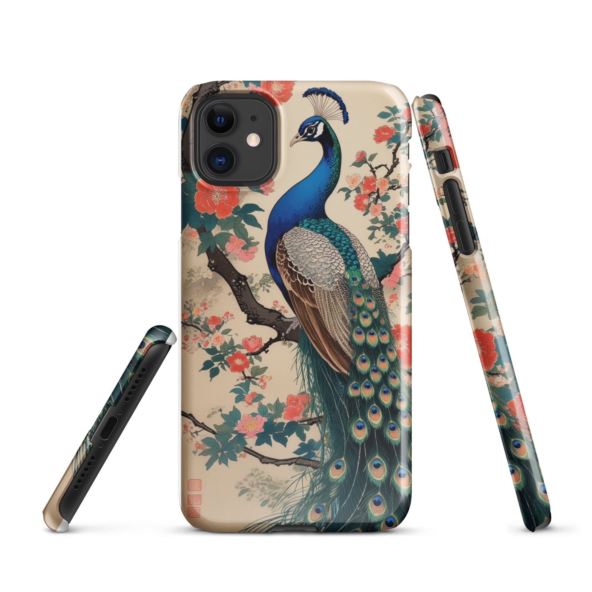 Cover iPhone Resistente – Compatibile con Ricarica Wireless – Design Pavone-Biiply