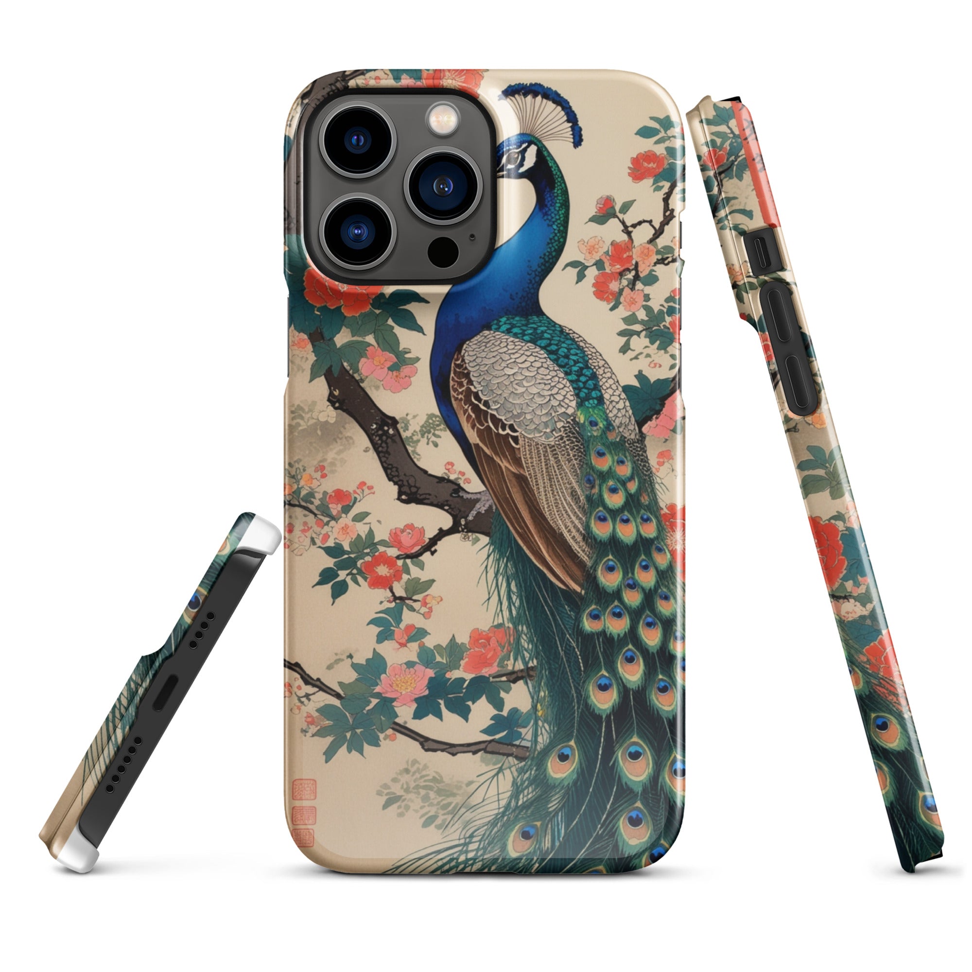 Cover iPhone Resistente – Compatibile con Ricarica Wireless – Design Pavone-Biiply