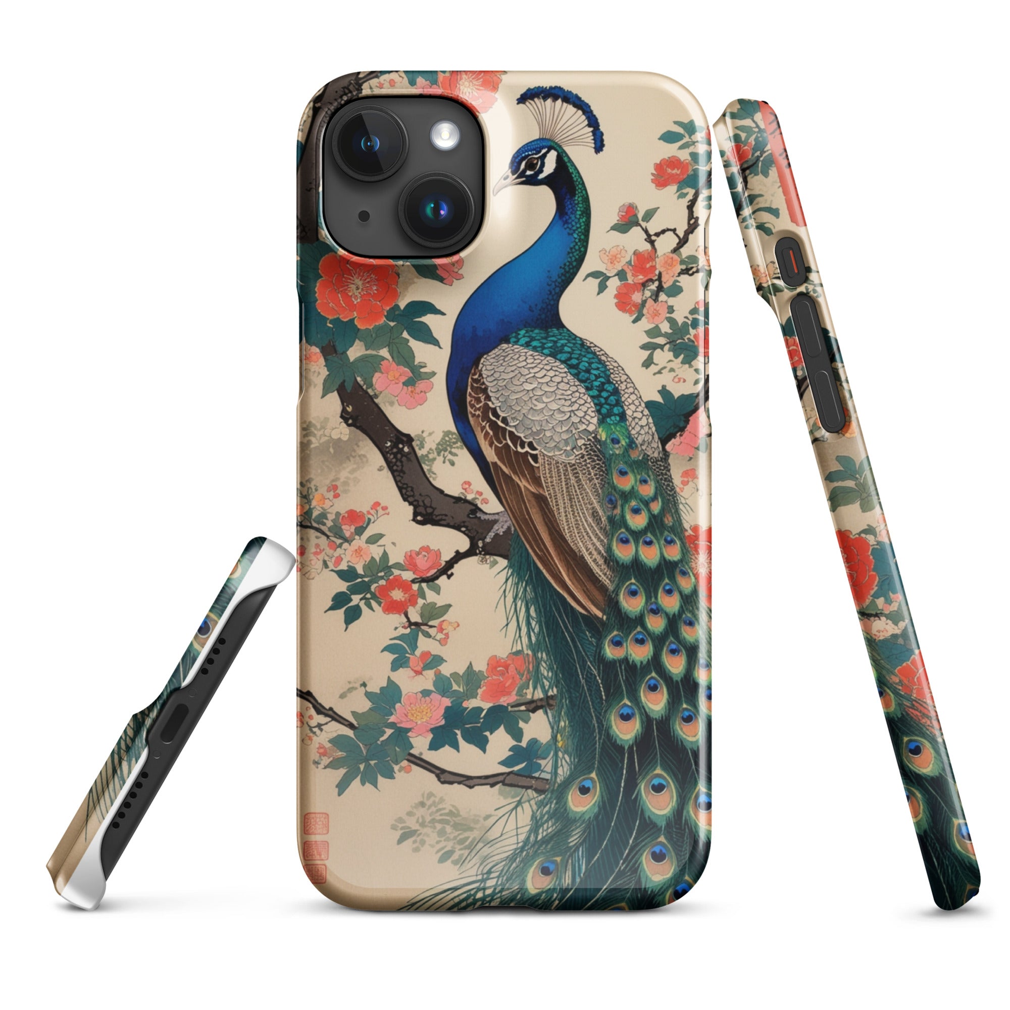 Cover iPhone Resistente – Compatibile con Ricarica Wireless – Design Pavone-Biiply