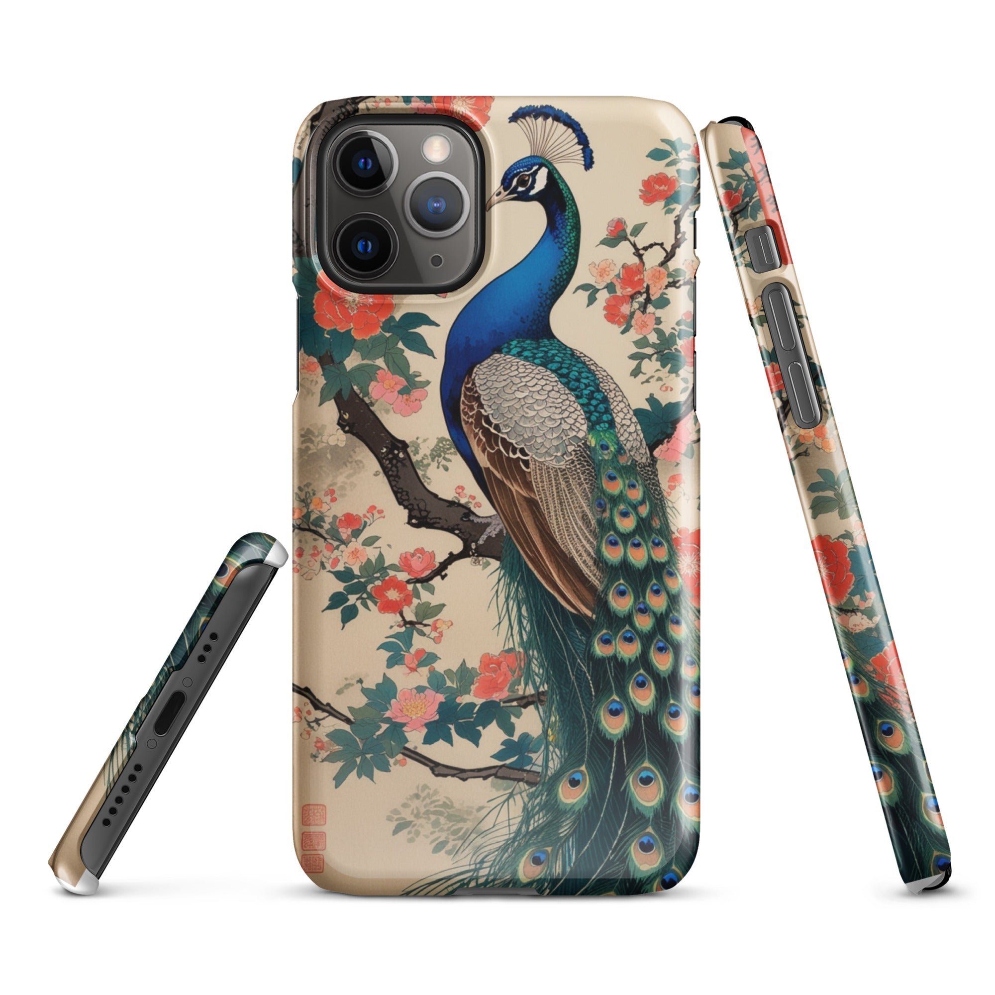 Cover iPhone Resistente – Compatibile con Ricarica Wireless – Design Pavone-Biiply