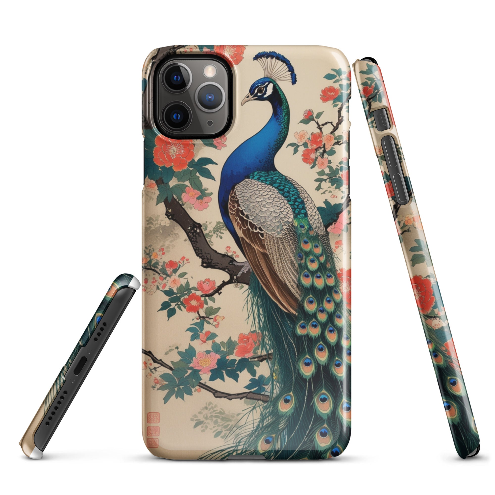 Cover iPhone Resistente – Compatibile con Ricarica Wireless – Design Pavone-Biiply