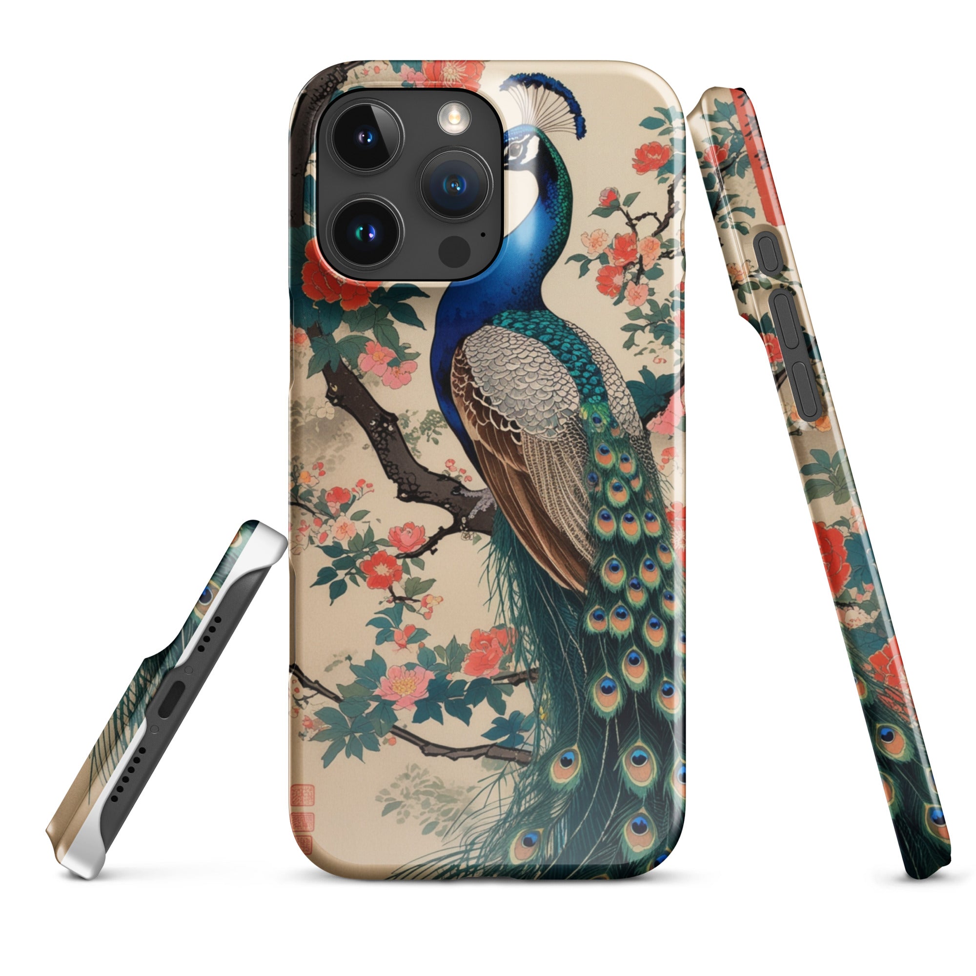 Cover iPhone Resistente – Compatibile con Ricarica Wireless – Design Pavone-Biiply