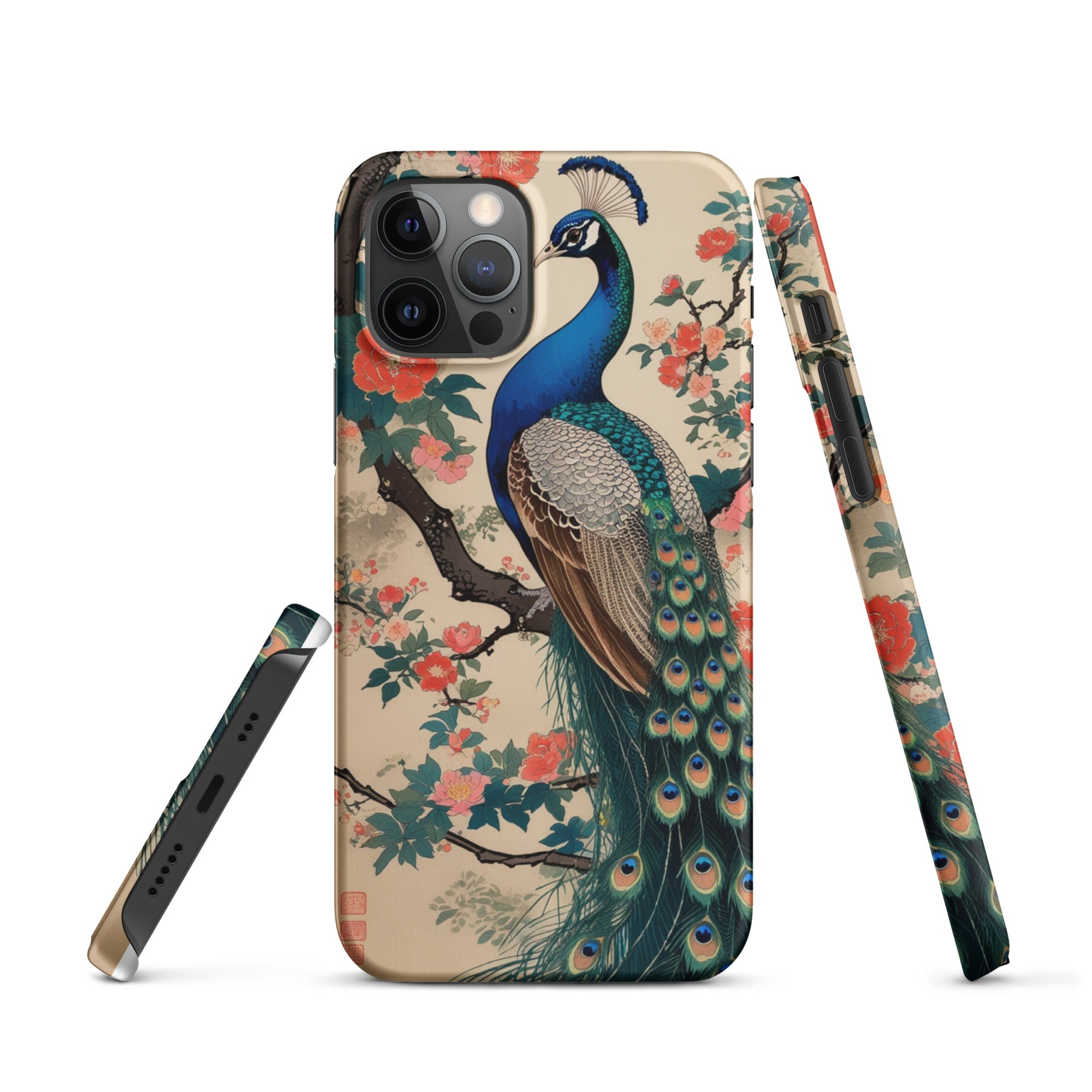 Cover iPhone Resistente – Compatibile con Ricarica Wireless – Design Pavone-Biiply