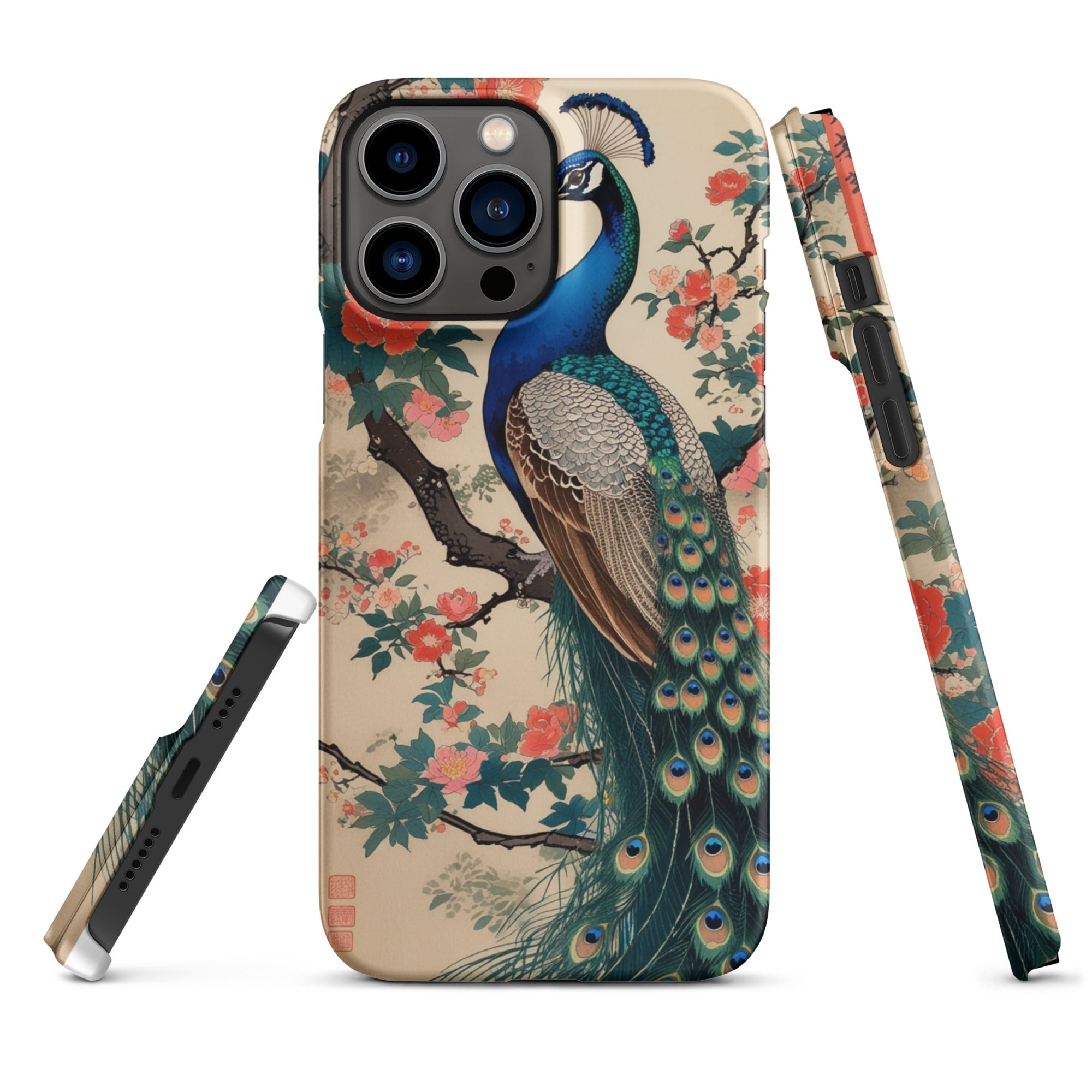 Cover iPhone Resistente – Compatibile con Ricarica Wireless – Design Pavone-Biiply