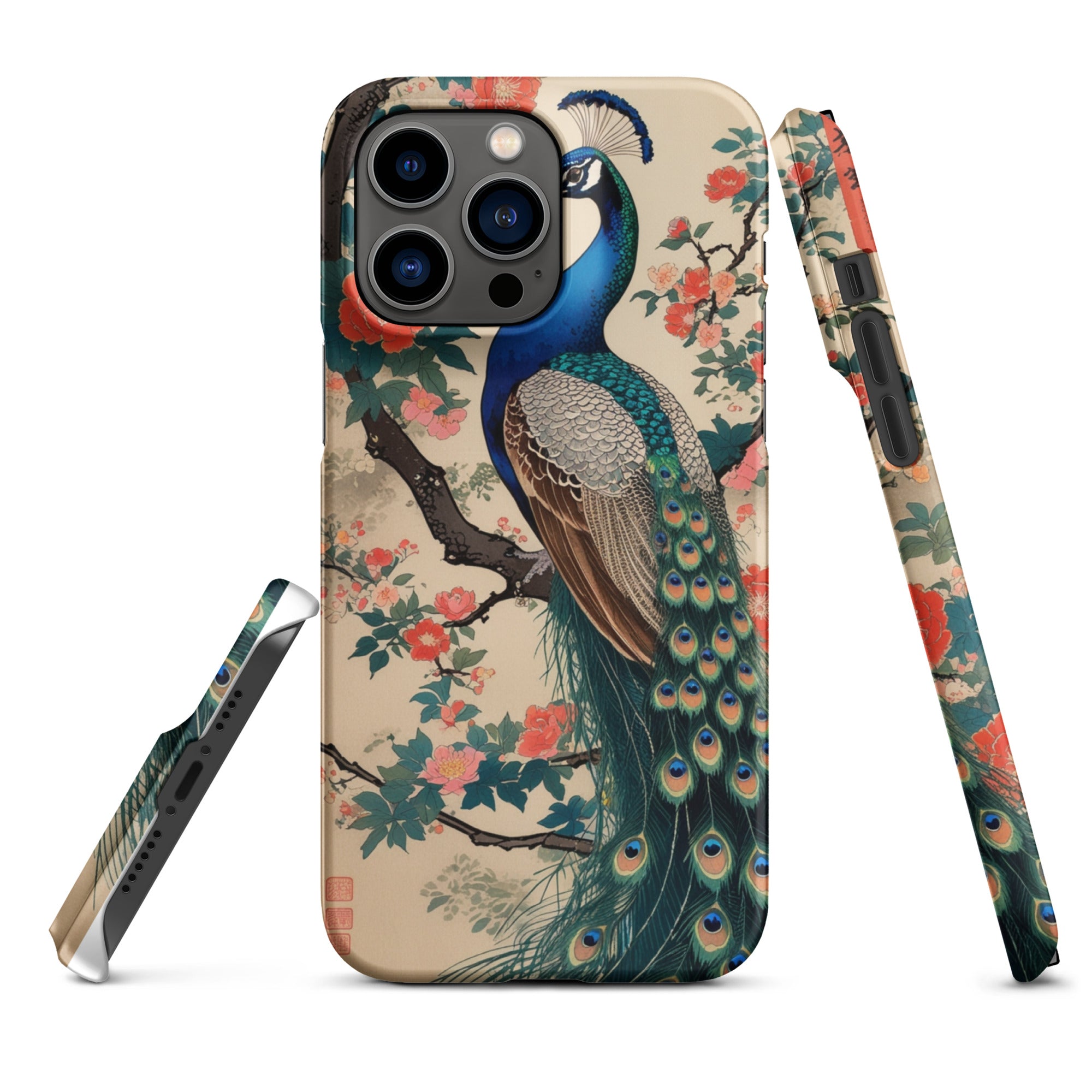 Cover iPhone Resistente – Compatibile con Ricarica Wireless – Design Pavone-Biiply