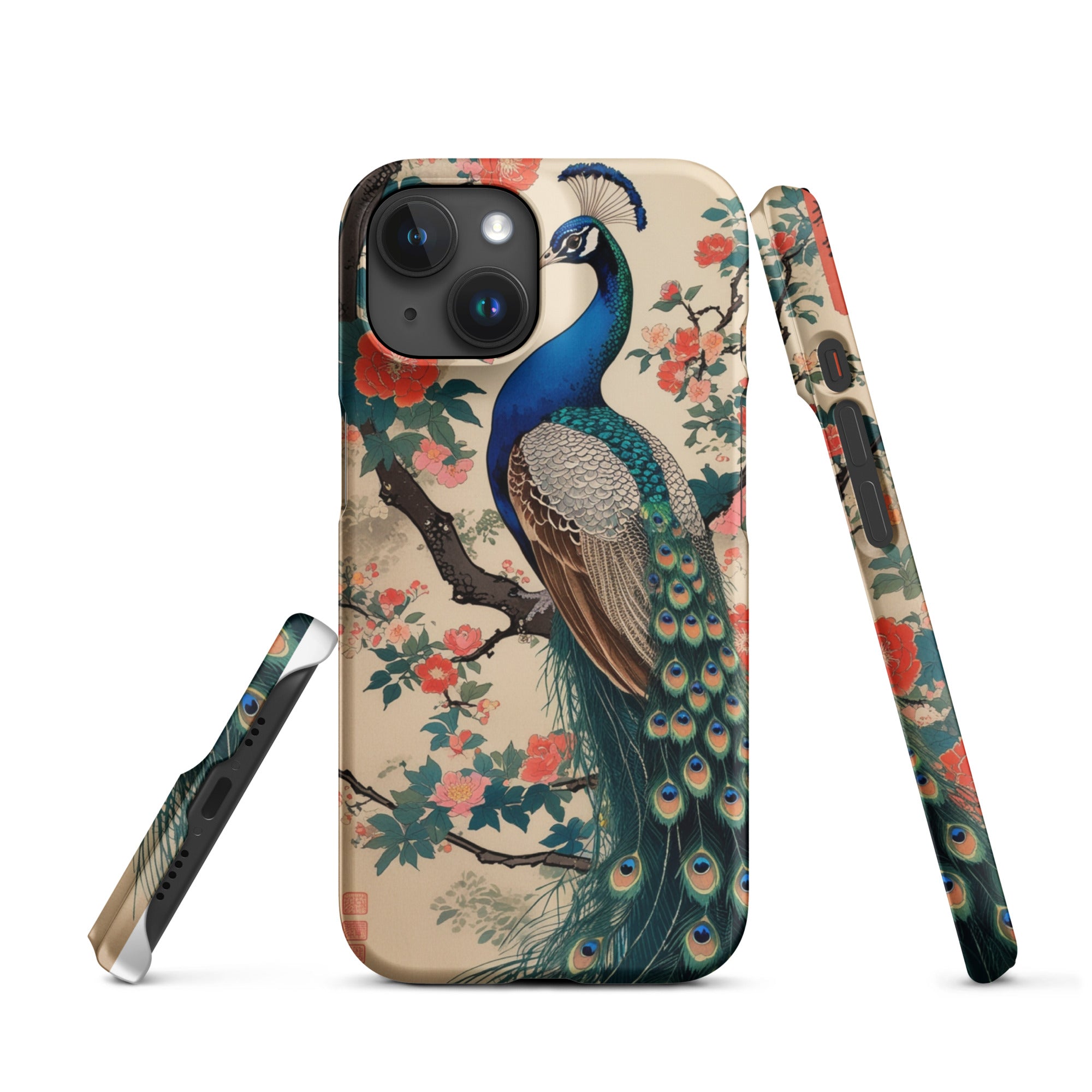 Cover iPhone Resistente – Compatibile con Ricarica Wireless – Design Pavone-Biiply