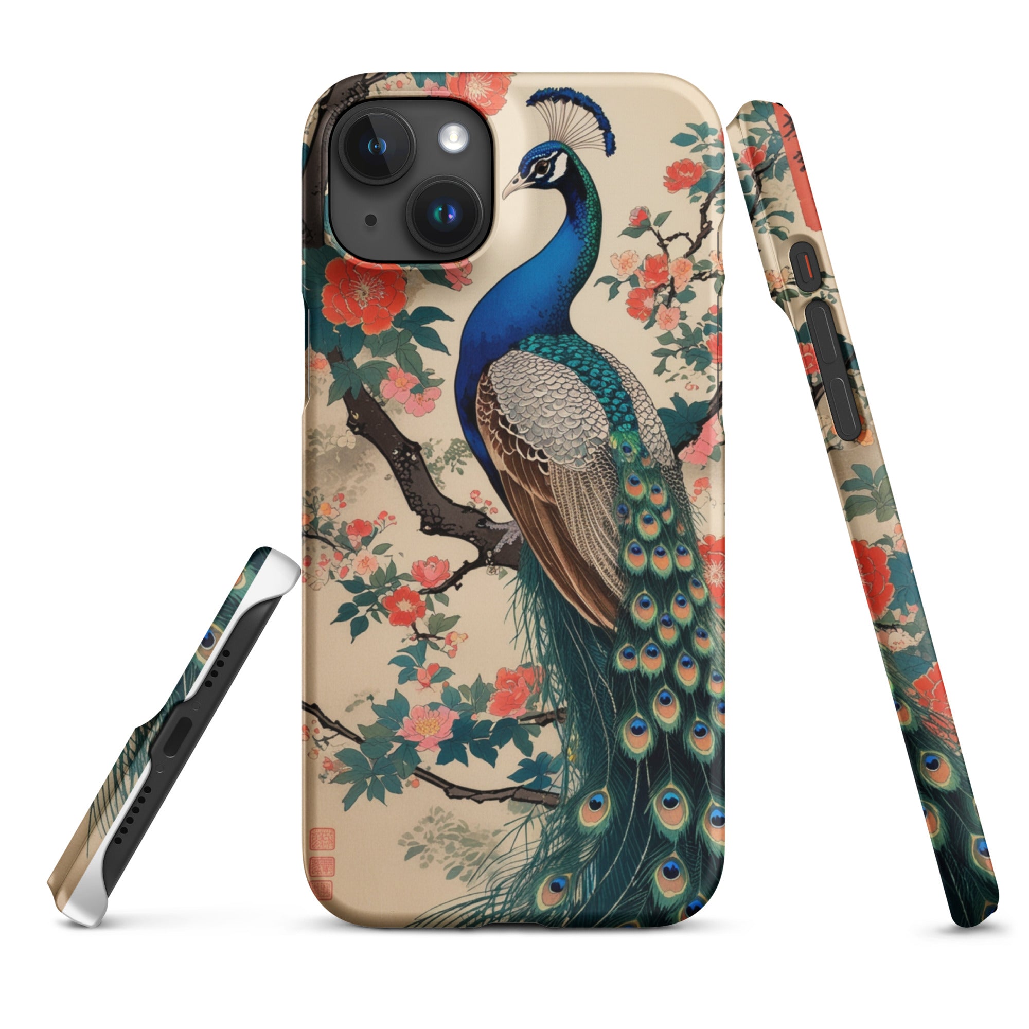 Cover iPhone Resistente – Compatibile con Ricarica Wireless – Design Pavone-Biiply