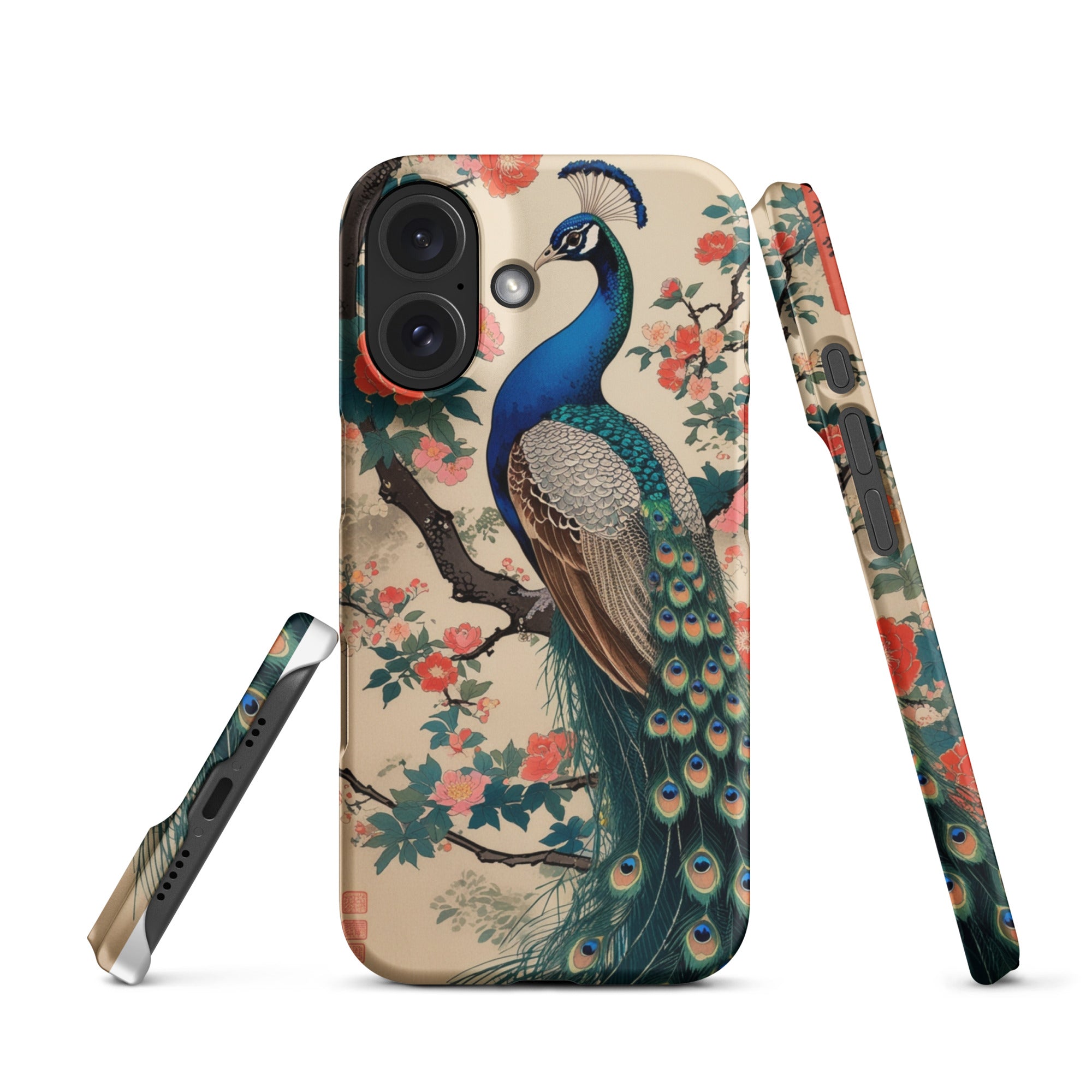 Cover iPhone Resistente – Compatibile con Ricarica Wireless – Design Pavone-Biiply