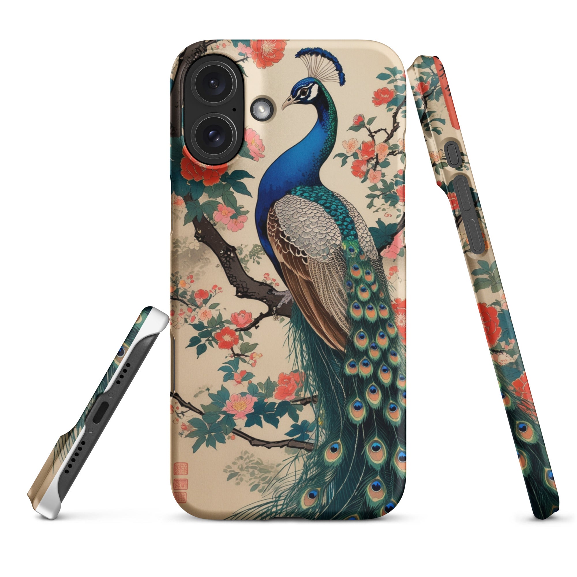 Cover iPhone Resistente – Compatibile con Ricarica Wireless – Design Pavone-Biiply