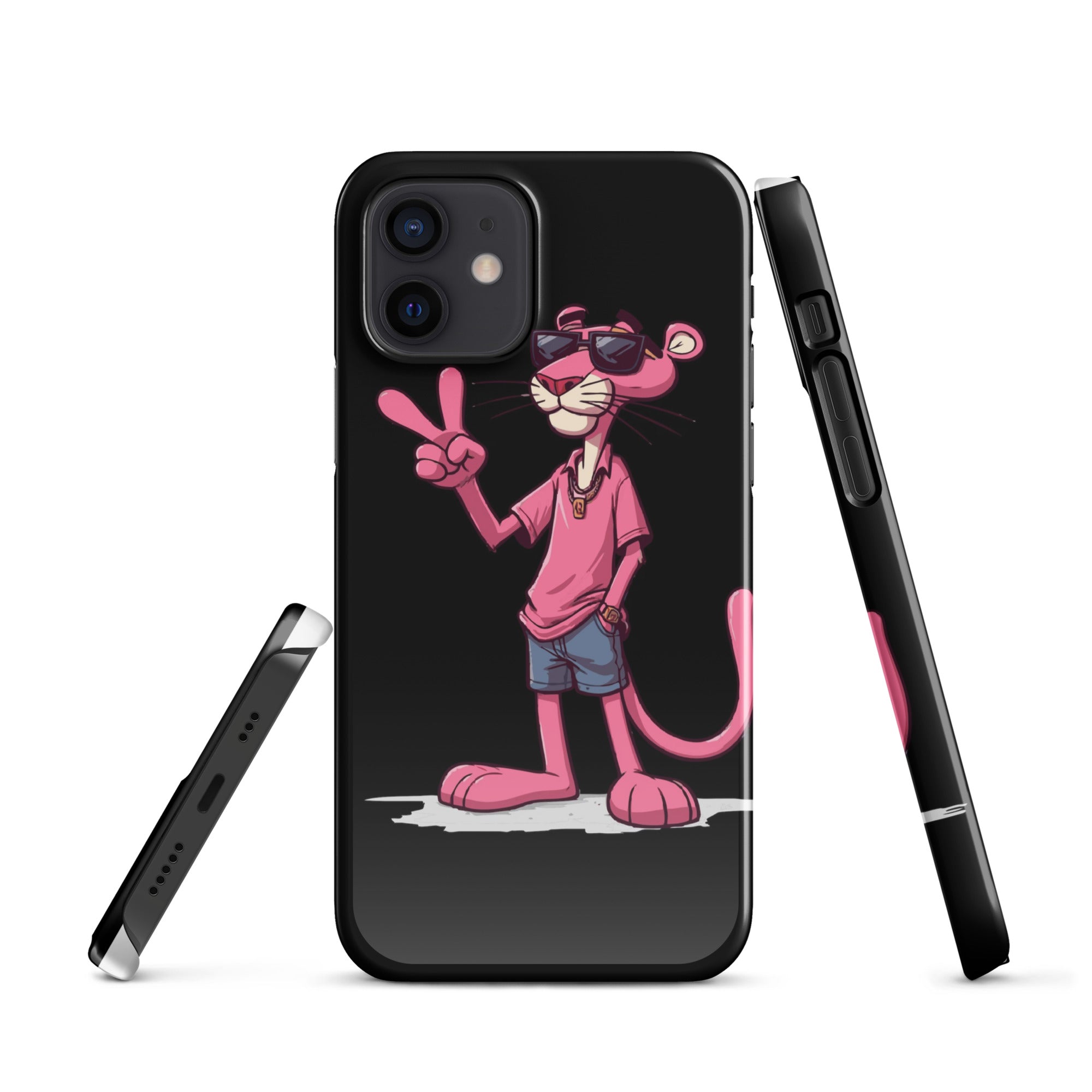 Cover iPhone Resistente – Compatibile con Ricarica Wireless – Design Pink Panter-Biiply