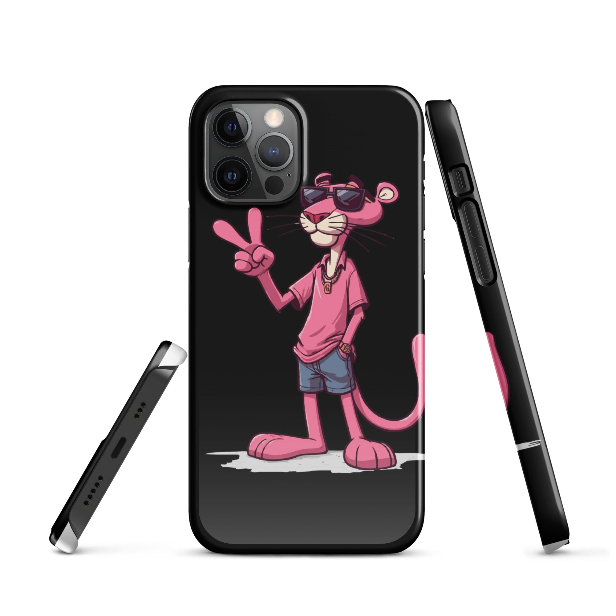 Cover iPhone Resistente – Compatibile con Ricarica Wireless – Design Pink Panter-Biiply