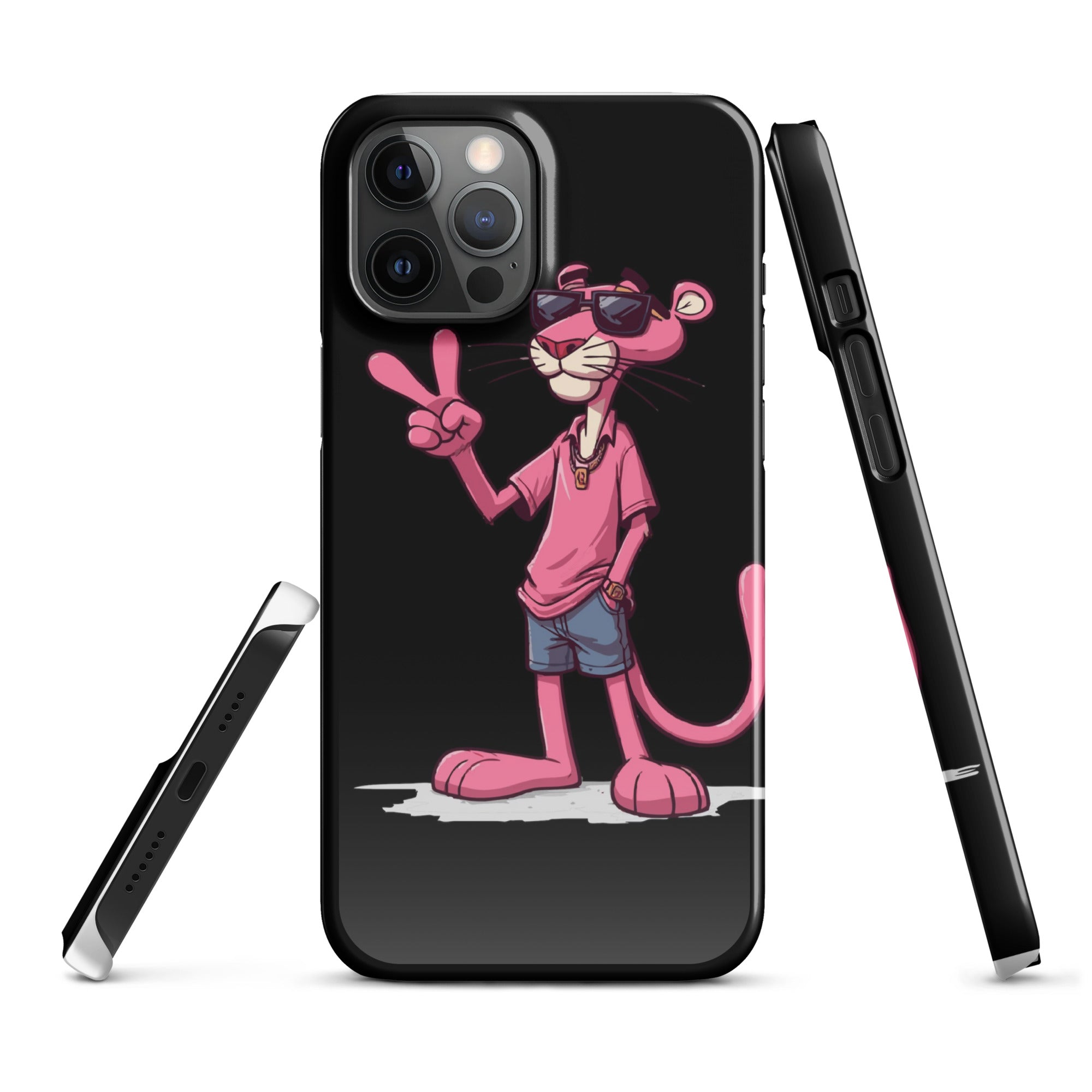 Cover iPhone Resistente – Compatibile con Ricarica Wireless – Design Pink Panter-Biiply