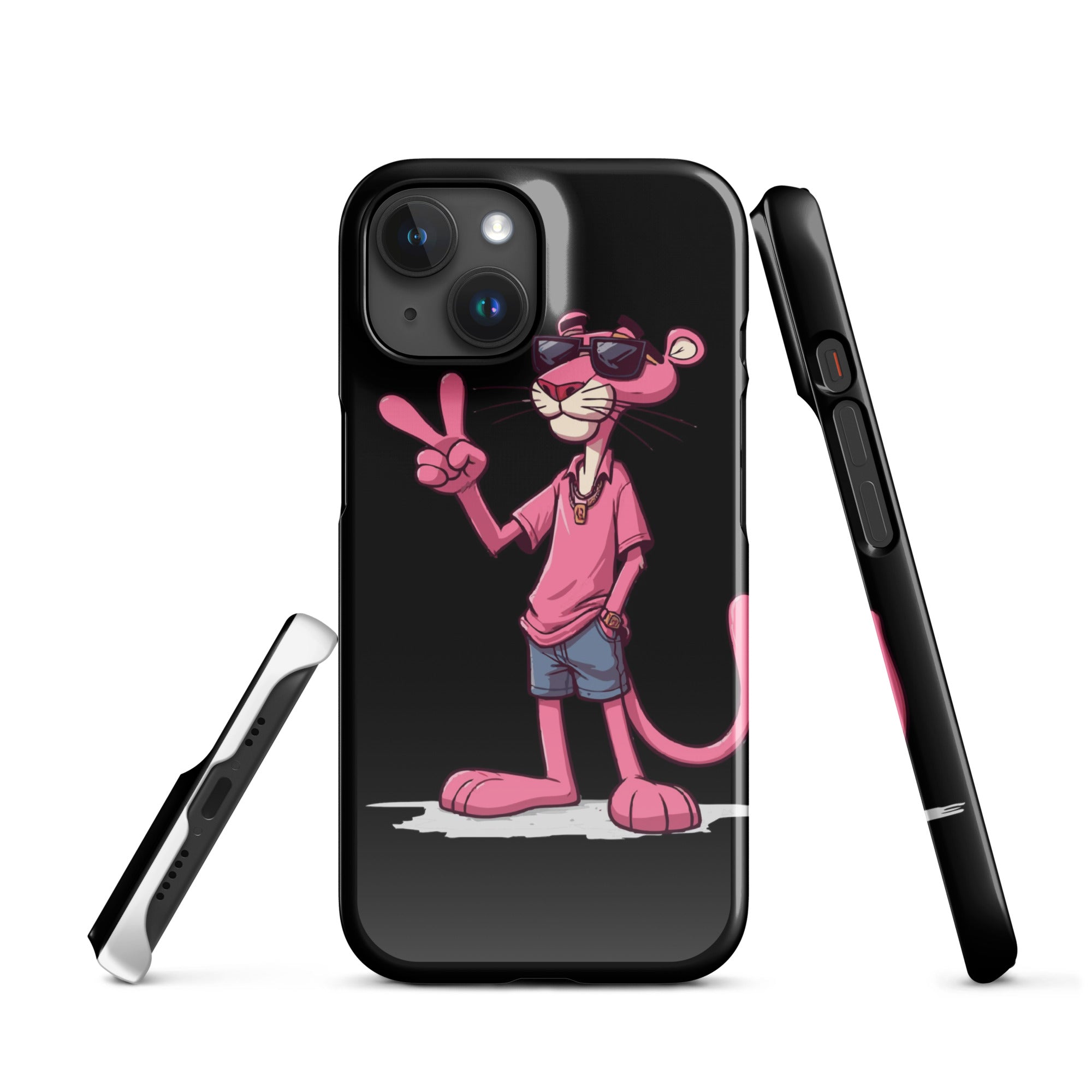 Cover iPhone Resistente – Compatibile con Ricarica Wireless – Design Pink Panter-Biiply